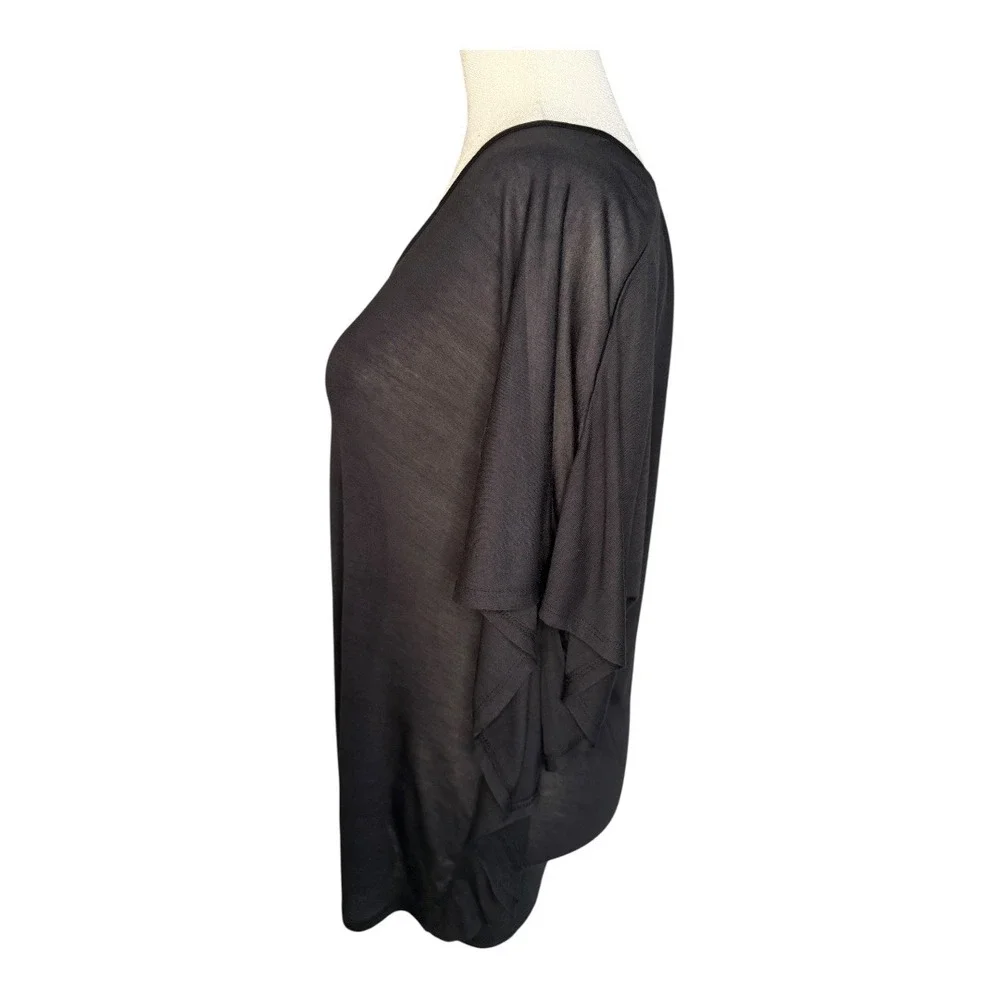 Neiman Marcus XL Black Modal Blend Top Dolman Sleeve Lightweight Blouse NWT - Picture 2 of 7